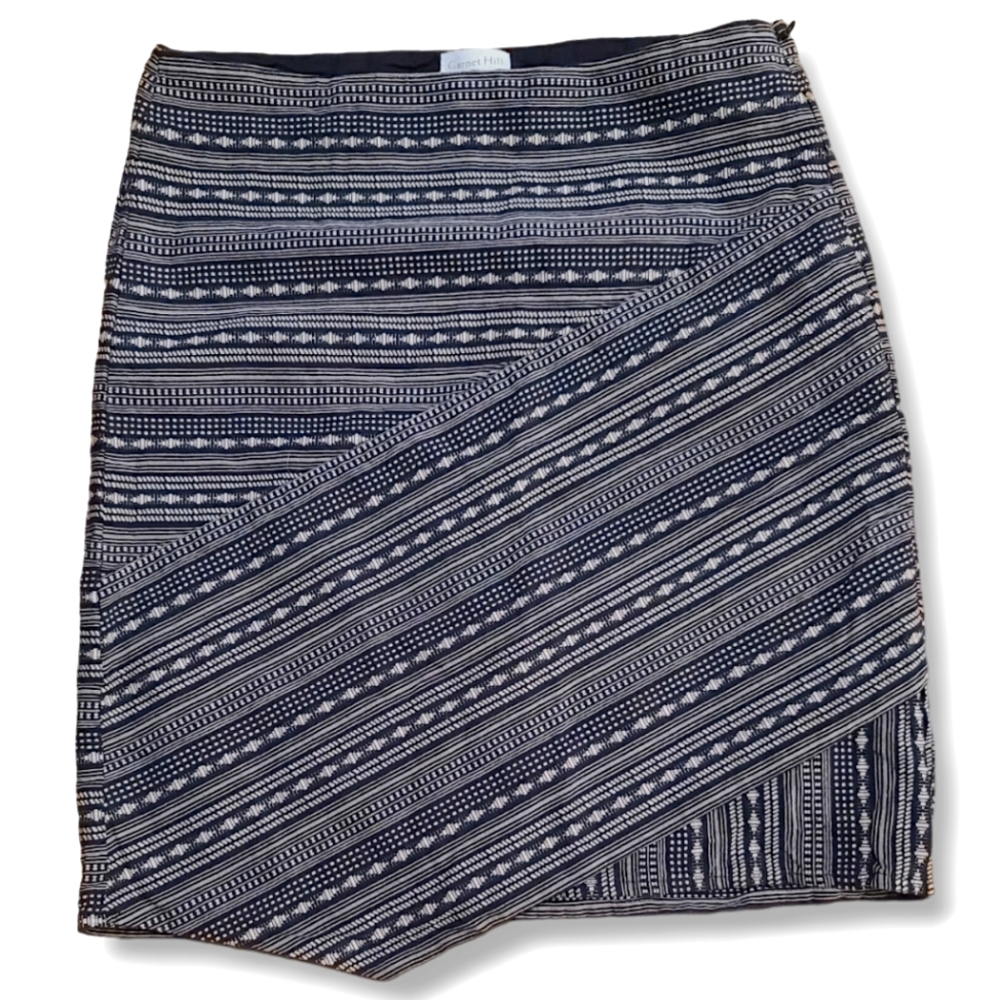 Garnet Hill Asymmetrical Pencil Mini Skirt Size 2